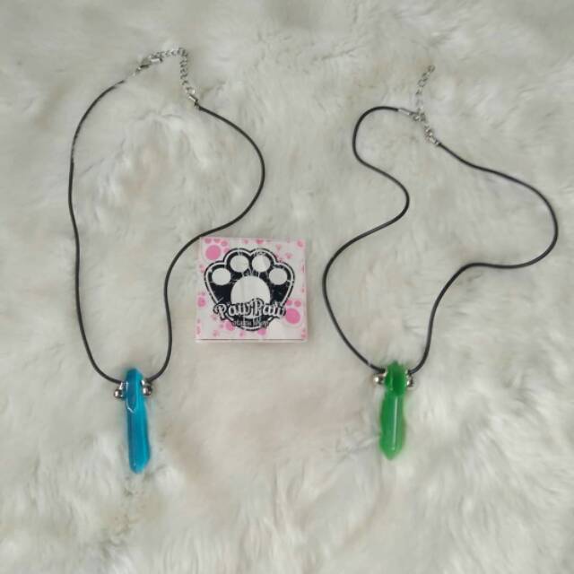 Kalung Naruto biru dan hijau kalung Tsunade Hokage