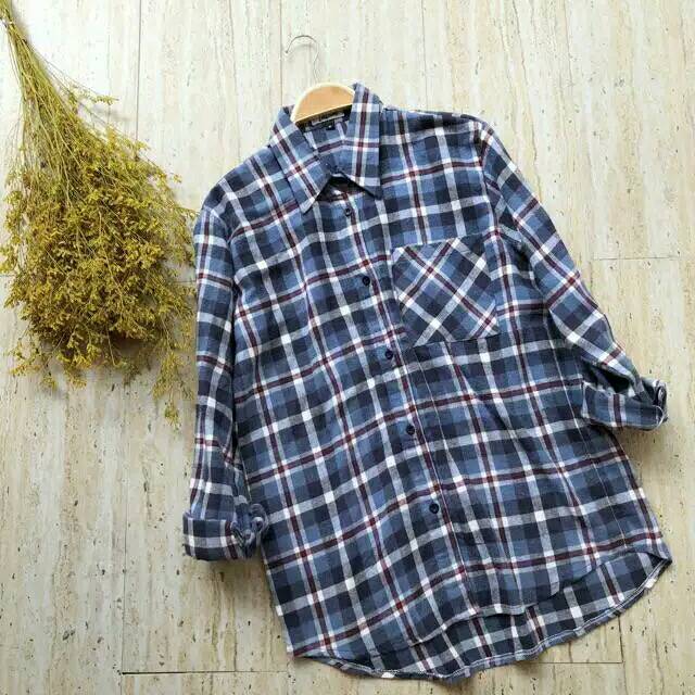 Kemeja Flanel Tatum Gray Size M