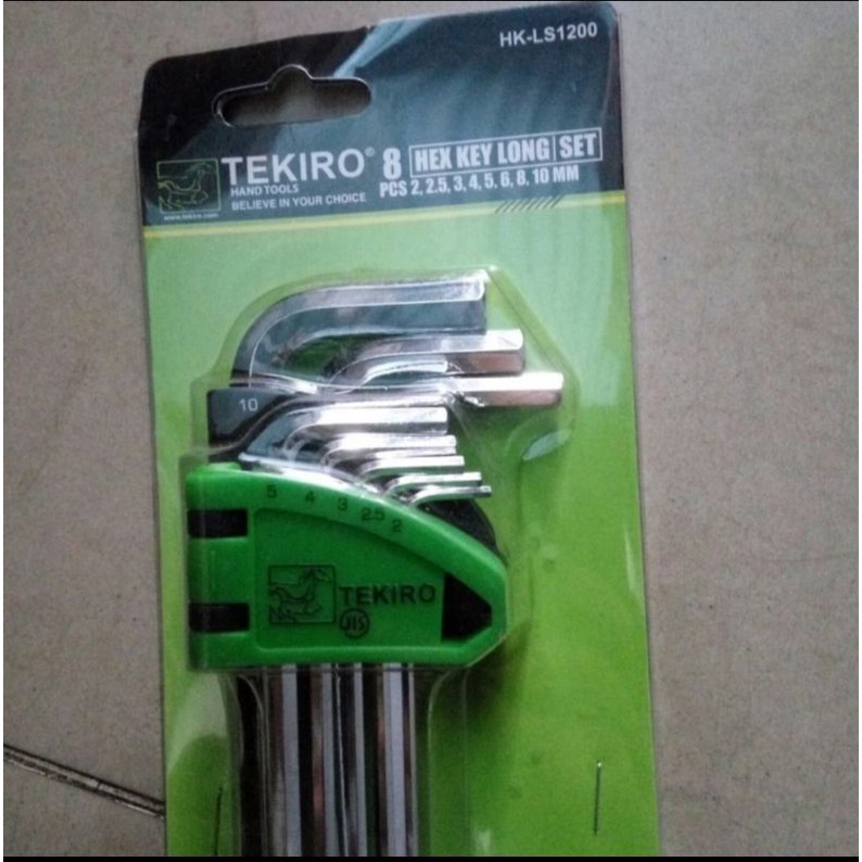 tekiro Ls1200 kunci L set panjang 8pcs hex key LS 1200