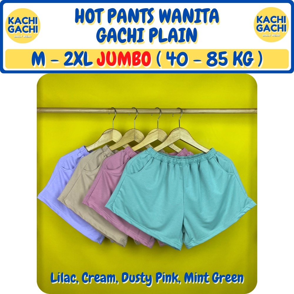 Hot Pants Wanita Jumbo / Celana Santai Wanita / Celana Kolor Wanita / Short Pants Wanita Big Size - Gachi Plain