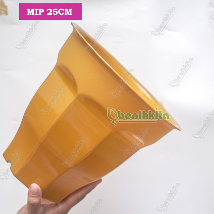 Pot Tanaman-Bunga Tinggi Warna Gold 25cm (MIP)