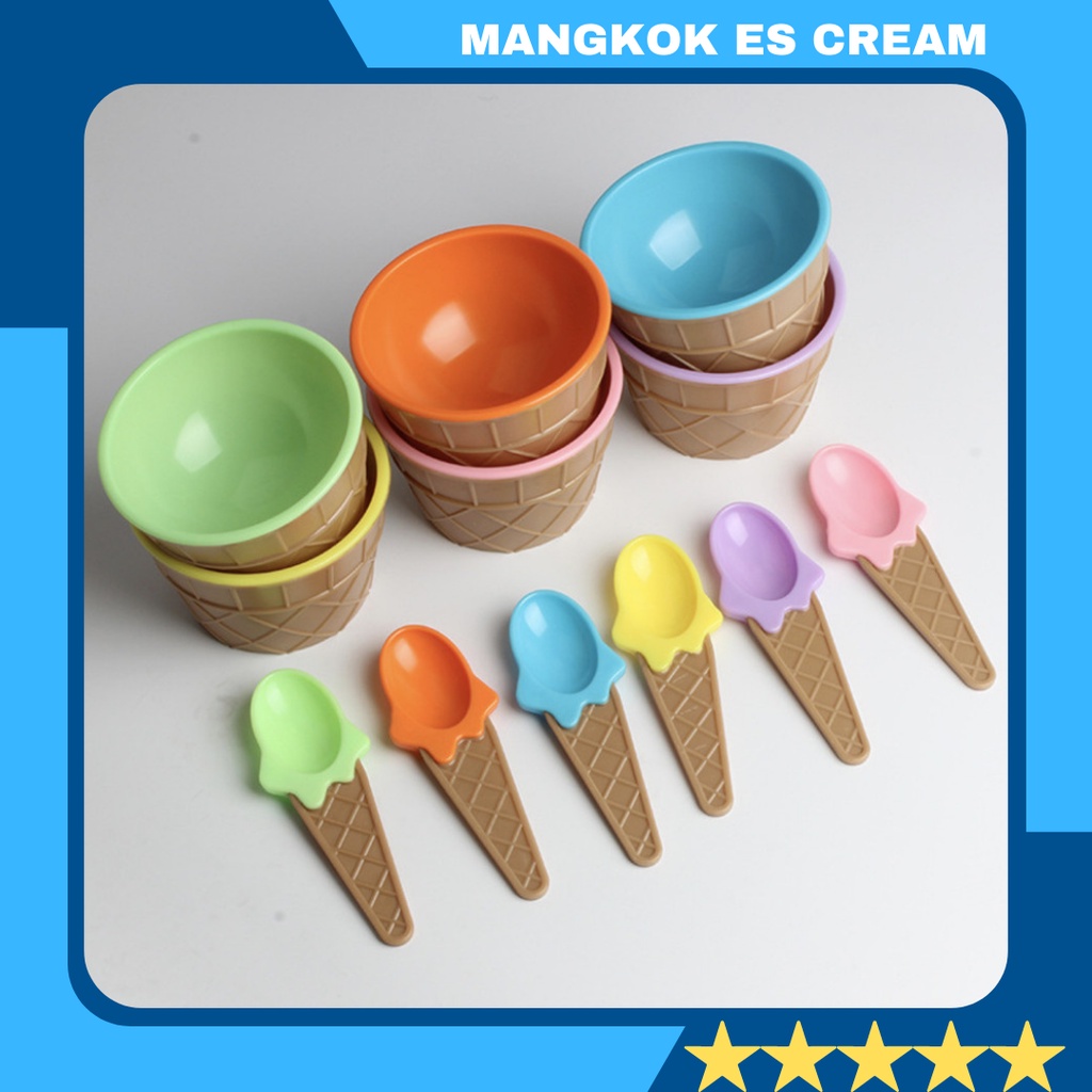 Mangkok Es Krim Ice Cream Mangkuk Es Buah Unik Set