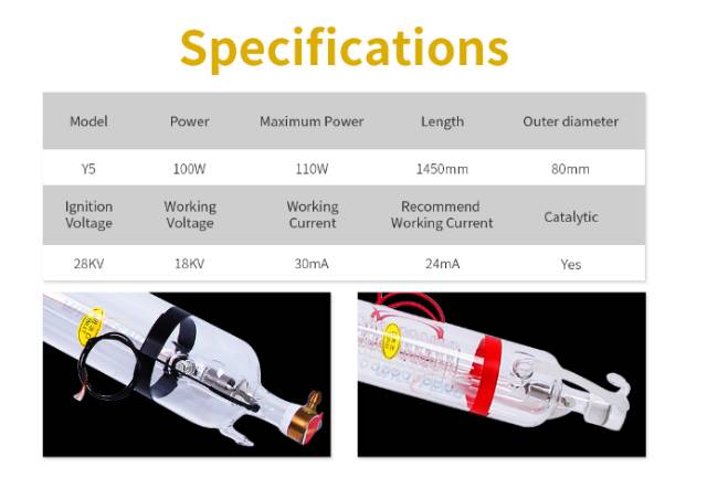 Tabung laser co2 laser tube co2 tabung laser 100w laser tube tabung laser co2 promo