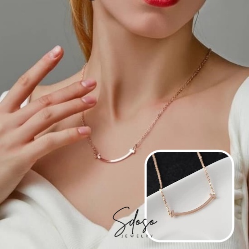 Sdoso Jewelry - Smile Necklace Stainless Steel with 18K Gold Plating/ Kalung PREMIUM IMPORT