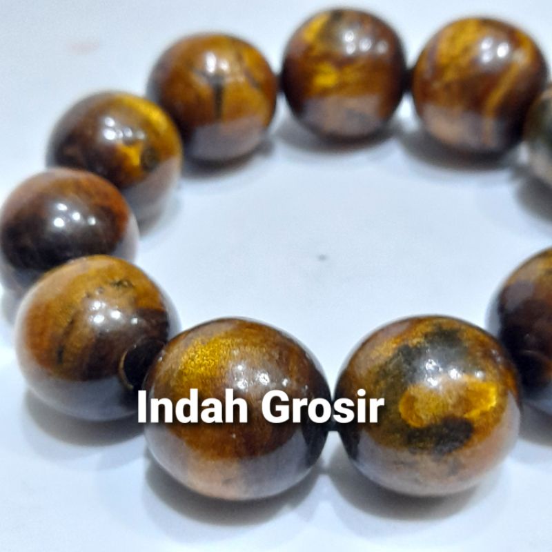 Gelang Kayu Tali Arus Mas 20mm