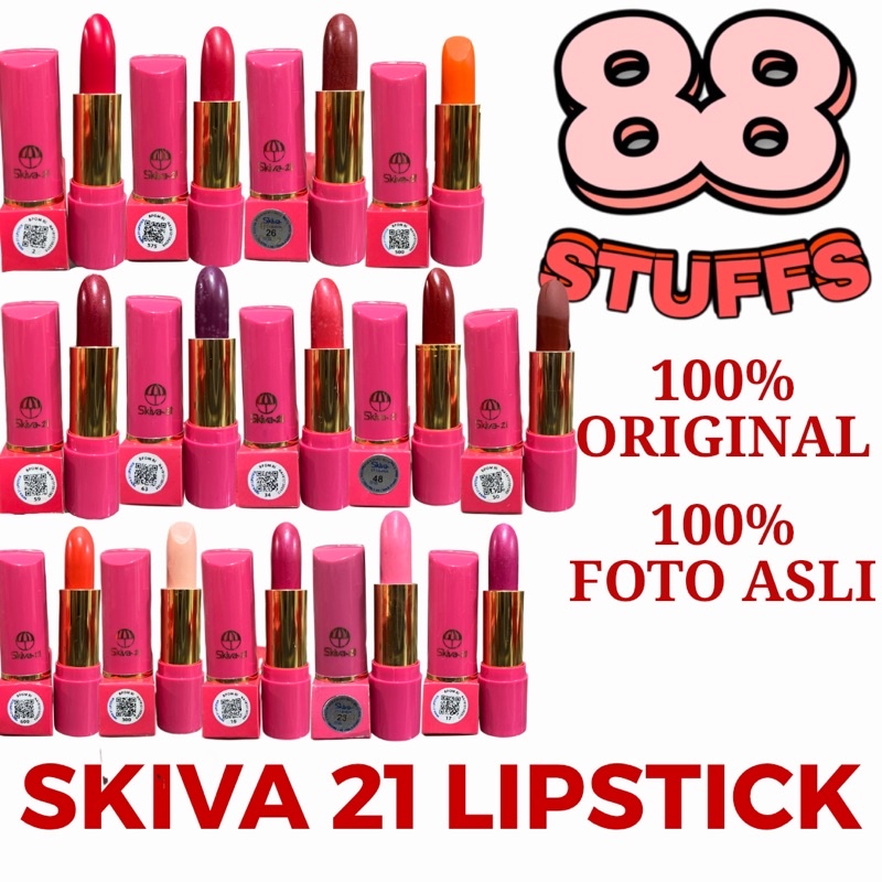 •88• SKIVA 21 Lipstick Lipstik Skiva Awet Murah dan tahan lama lipstik Skiva ORIGINAL BPOM