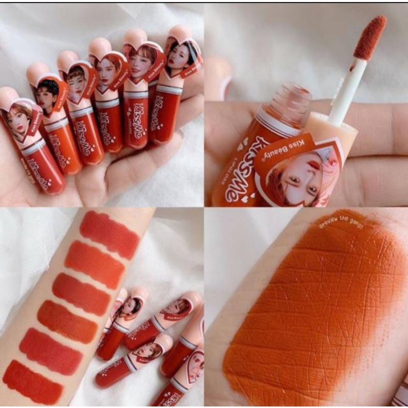 [ Per Pcs ] - KISS ME PENDEK LIPGLOSS / Kiss Beauty Kiss Me Lipgloss Sticker Girl 7880-03
