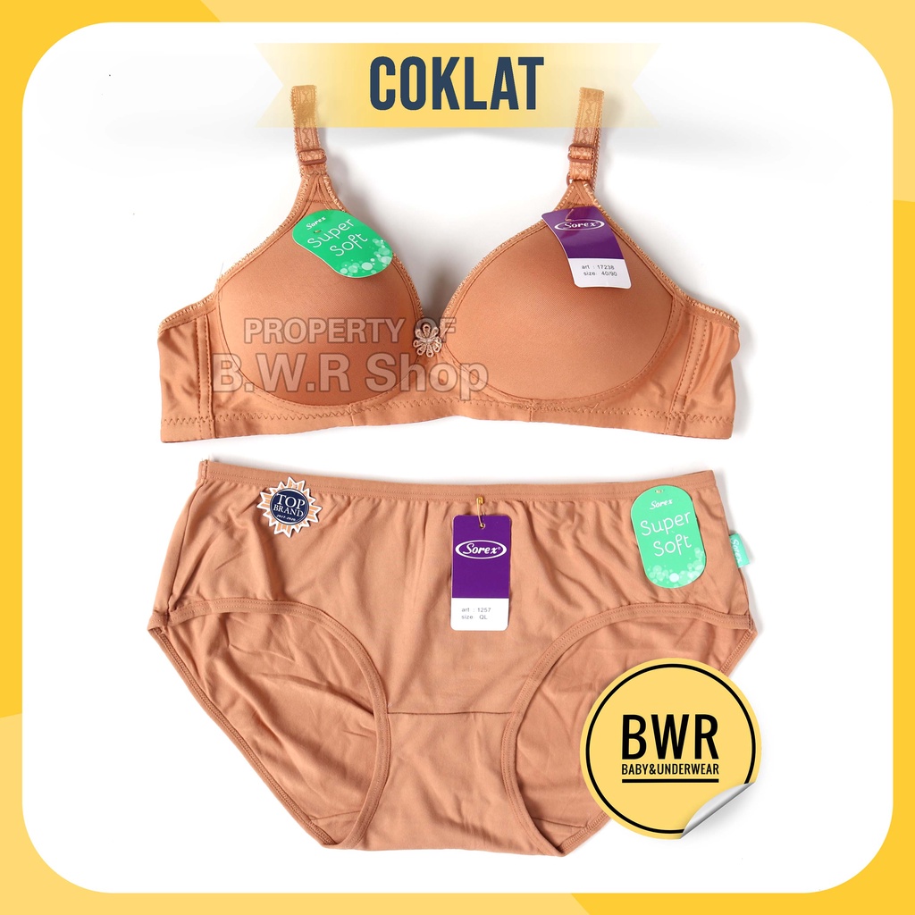 Bra Set Sorex 17238 + CD 1257 | Setelan Pakaian Dalam Wanita Sorex Casual Pilih Warna | Bwr