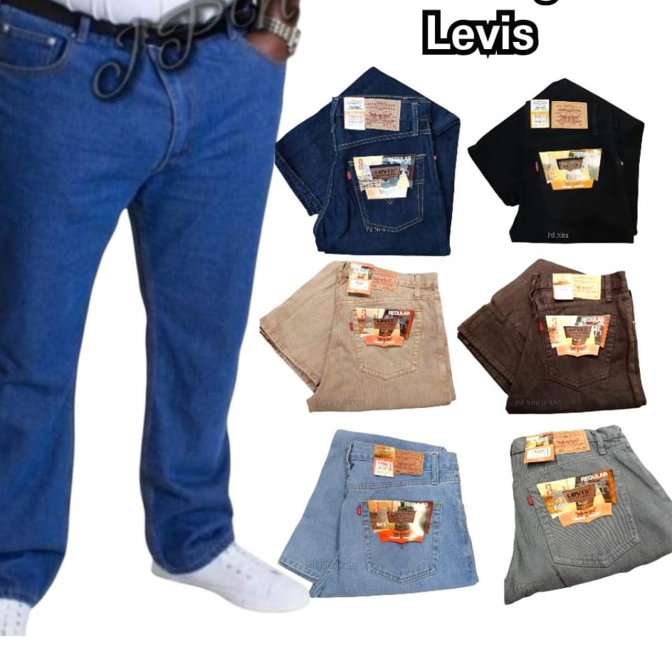 (SIAP KIRIM) BIG SIZE CELANA JEANS PRIA REGULAR FIT JUMBO PUTIH 45 / JEANS PRIA JUMBO PUTIH 45