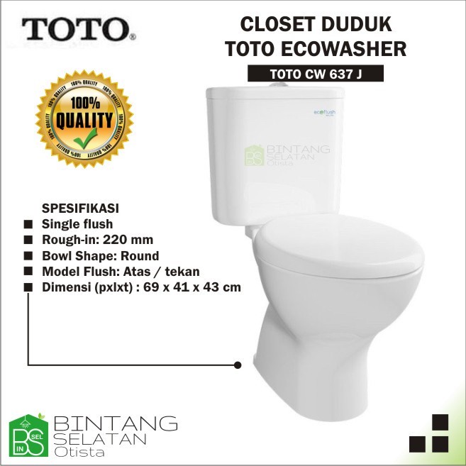 TOTO CW637J  CW 637 KLOSET DUDUK SOFTCLOSE