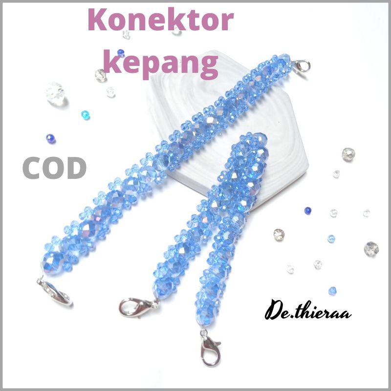 Konektor masker hijab kristal polos pengait tali masker hijab konektor masker mutiara