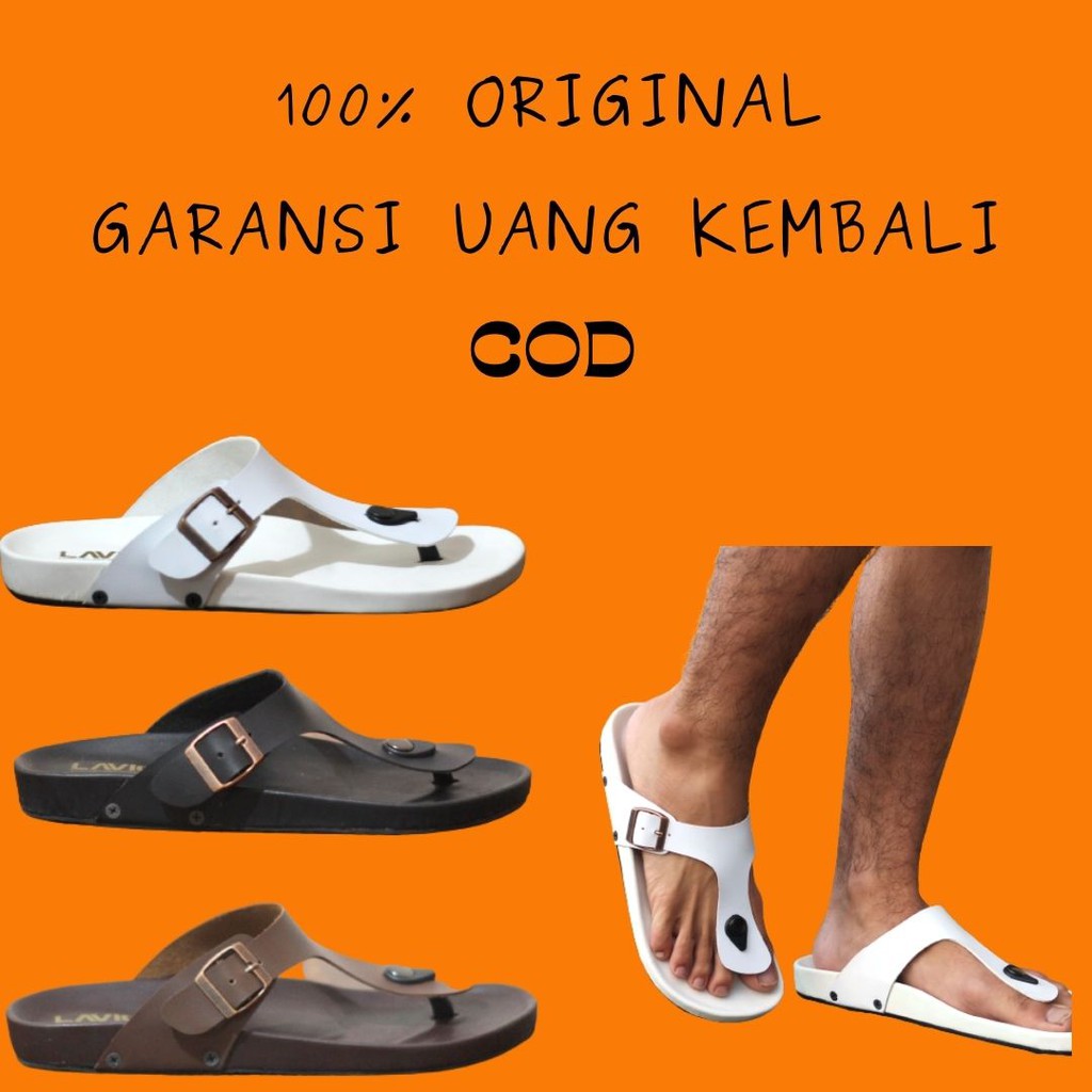 Sandal Pria Kulit Asli 100% Lavio Aero, Simpel Bikin Keren