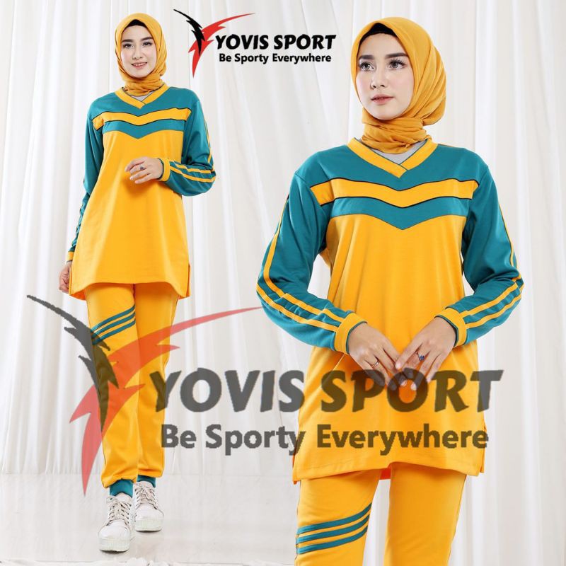 Setelan baju senam yovis sport /stelan baju senam yovis sport cocok untuk olahraga dan senam aerobik