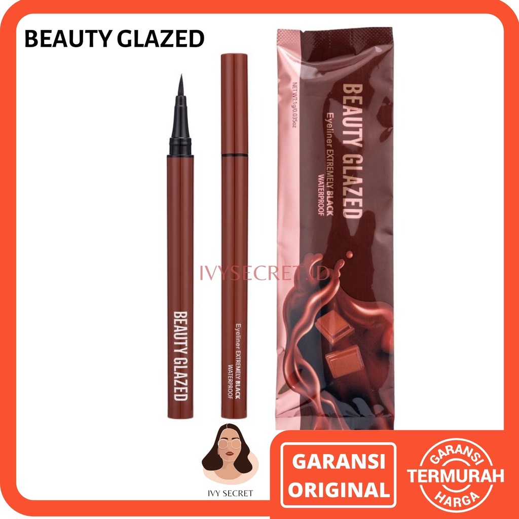 Beauty Glazed Chocolatte Extremly EYELINER BLACK Waterproof Longlasting Eyeliner Beauty Glazed Eyeliner Waterproof Beauty Glazed