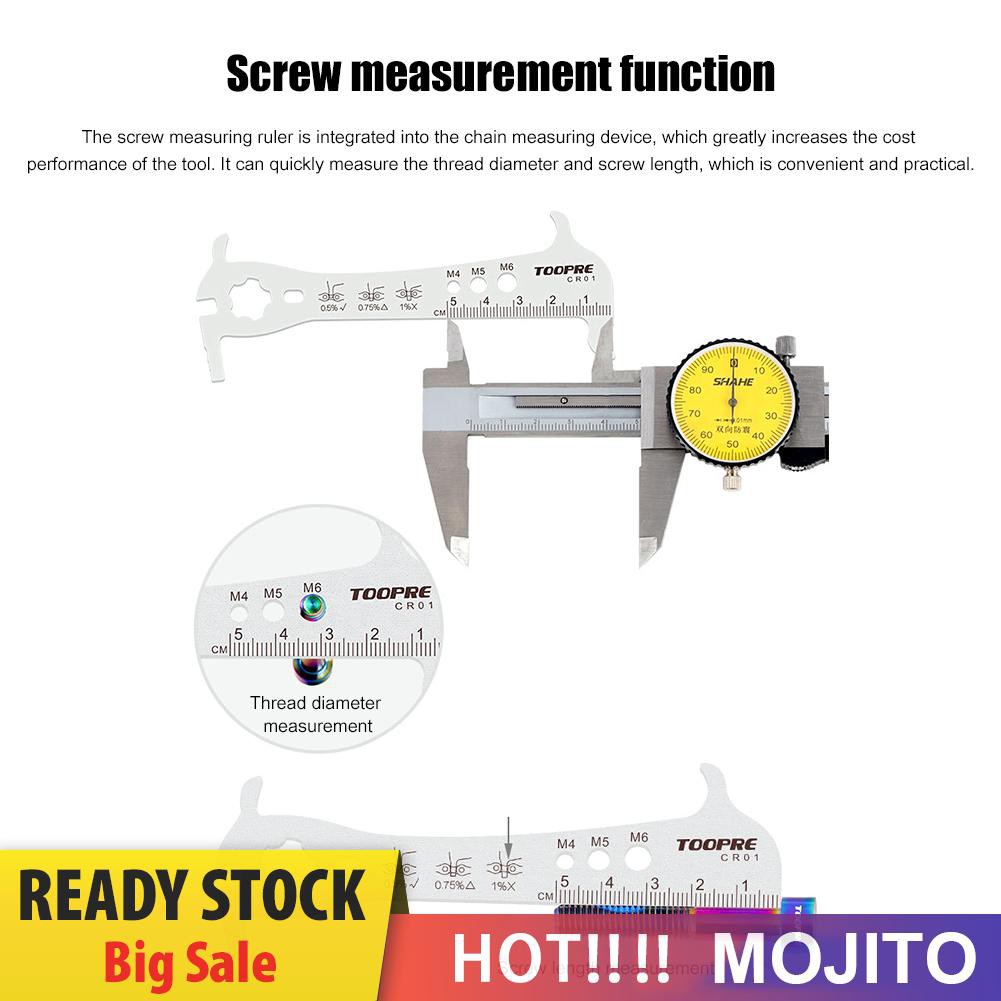 TOOPRE Penggaris Pengukur Rantai Sepeda Gunung Mtb