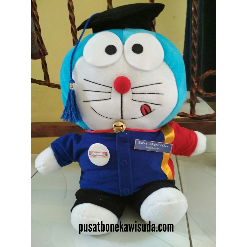 Boneka Profesi Seragam Indomaret Alfamaret Wisuda Doraemon  Boneka Indomaret Alfamaret Murah Lucu