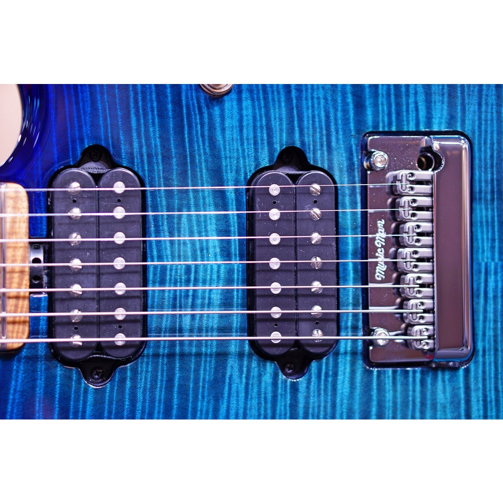 Musicman JP15 7-String - Cerulean Paradise Flame - Roasted Maple F94627