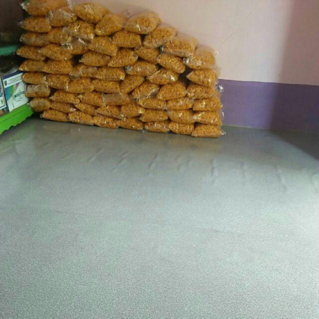 Perlak Lantai Meja Lebar 1,5m Karpet Vinyl Finil Motif Bercak Polos Bintik Hijau Abu Pink Murah