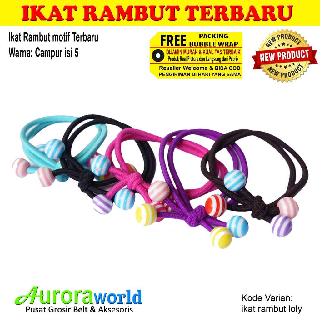 AURORAWORLD 5PCS IKAT RAMBUT KOREA TERBARU KUNCIRAN RAMBUT WANITA BISA COD