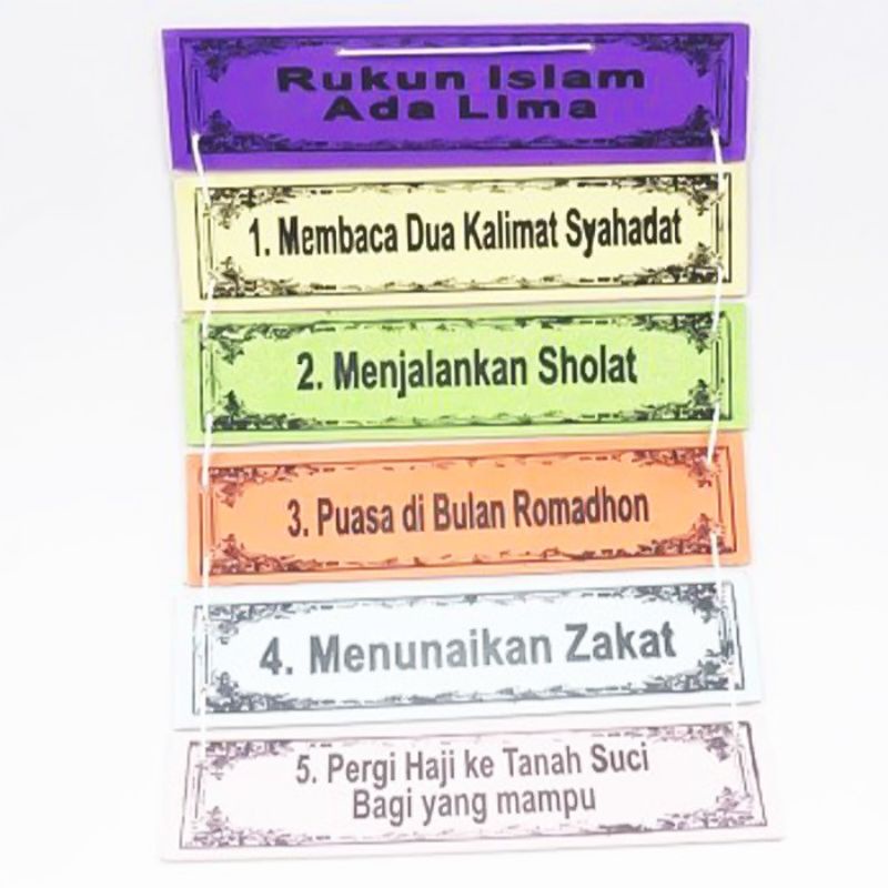 HIASAN DINDING GANTUNG KAYU RUKUN ISLAM APE PAUD TK