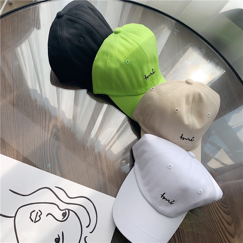 Topi Baseball Motif Bordir Tulisan Gaya Korea