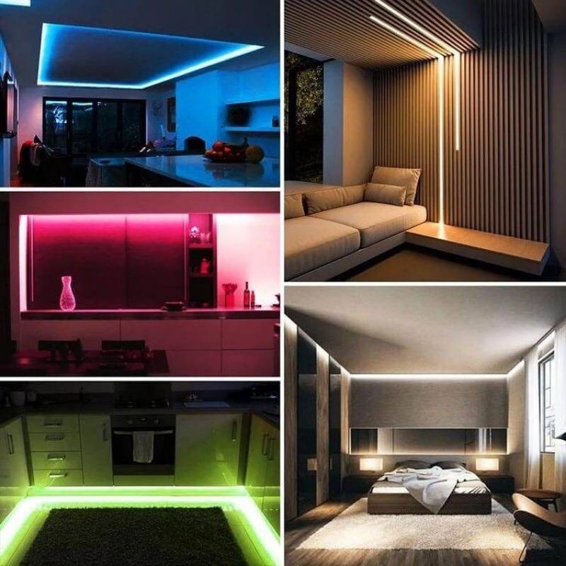 Lampu kamar Aesthetic LED strip Gaming Lighting Hiasan Tempel Dinding Kamar Tidur Aesthetic Homedeko