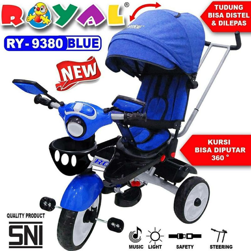 Sepeda Anak Roda Tiga tipe Stroller ROYAL 9380