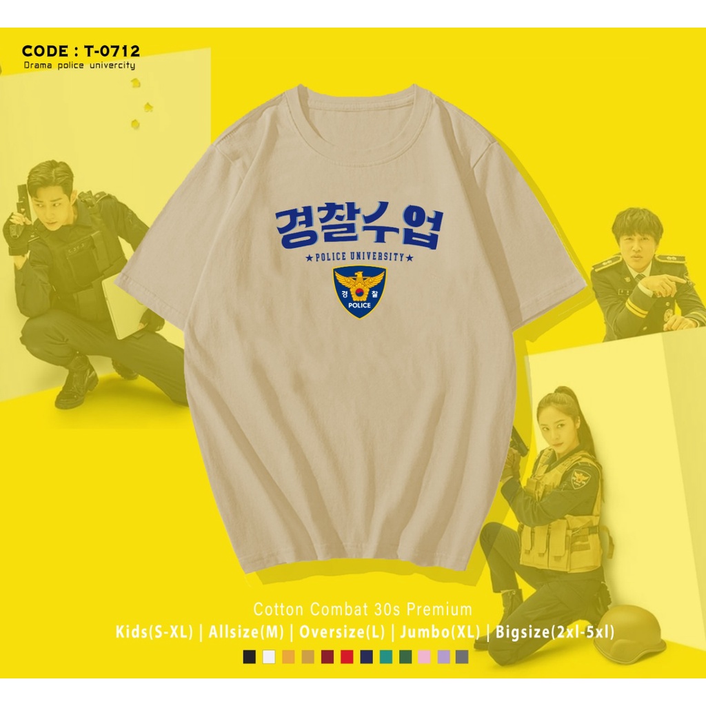 KAOS / T-SHIRT K-DRAMA POLICE UNIVERSITY FONT / REAL PICTURE / IMPORT