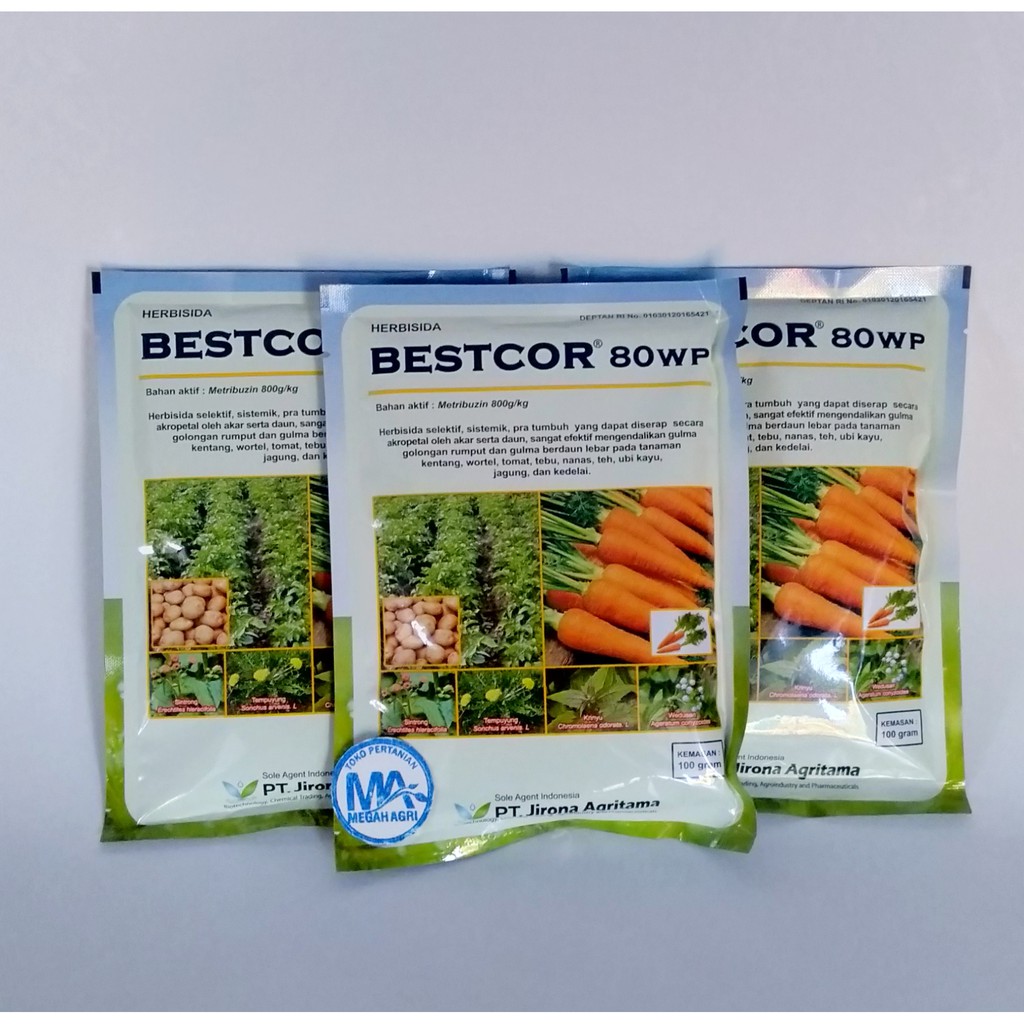 HERBISIDA SELEKTIF WORTEL KENTANG JAGUNG KEDELAI BESTCOR 80WP 100gr