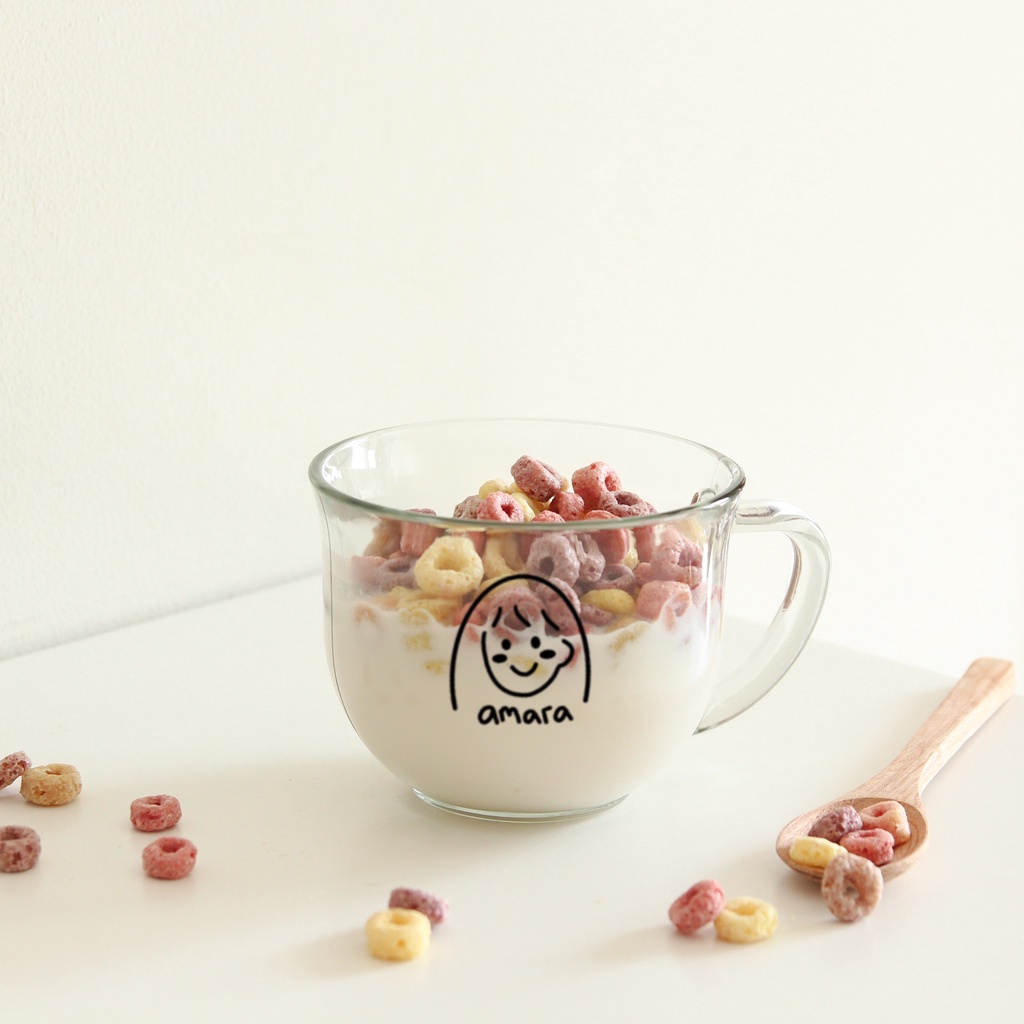 CUSTOM GELAS KLASIK CEREAL MUG AESTHETIC KOREAN BY JAMJAM