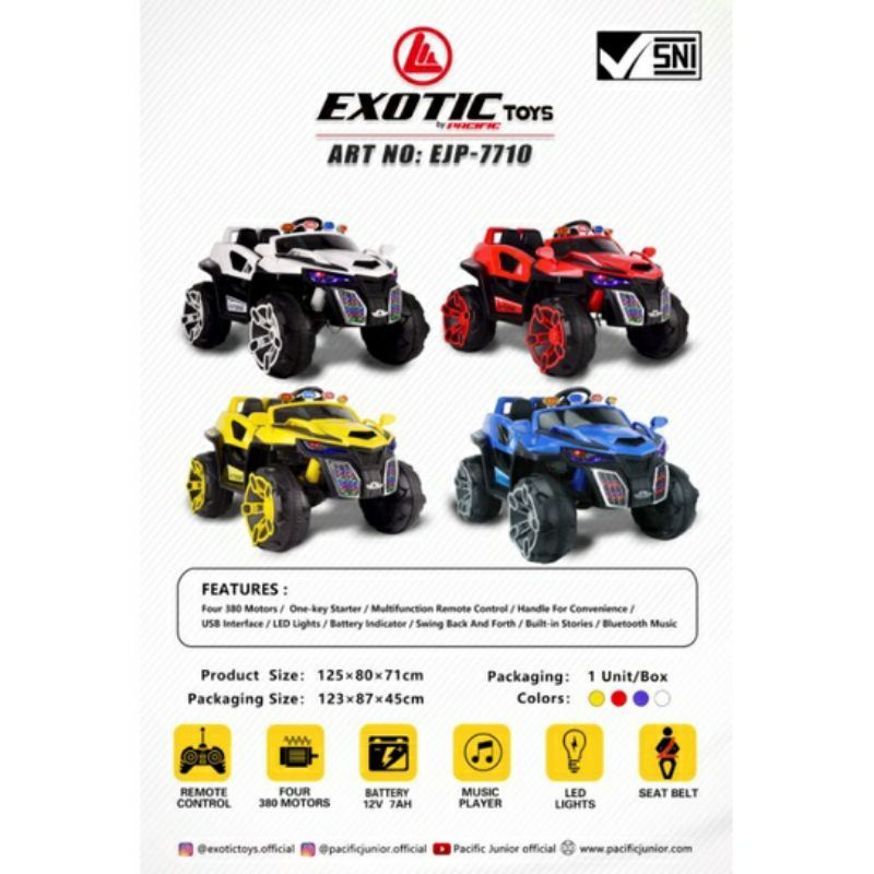 [TERMURAH BAMS✨] MOBIL AKI JEEP MOBIL ANAK RECHARGEABLE EXOTIC EJP 7710 MOBIL REMOT ANAK EJP7710