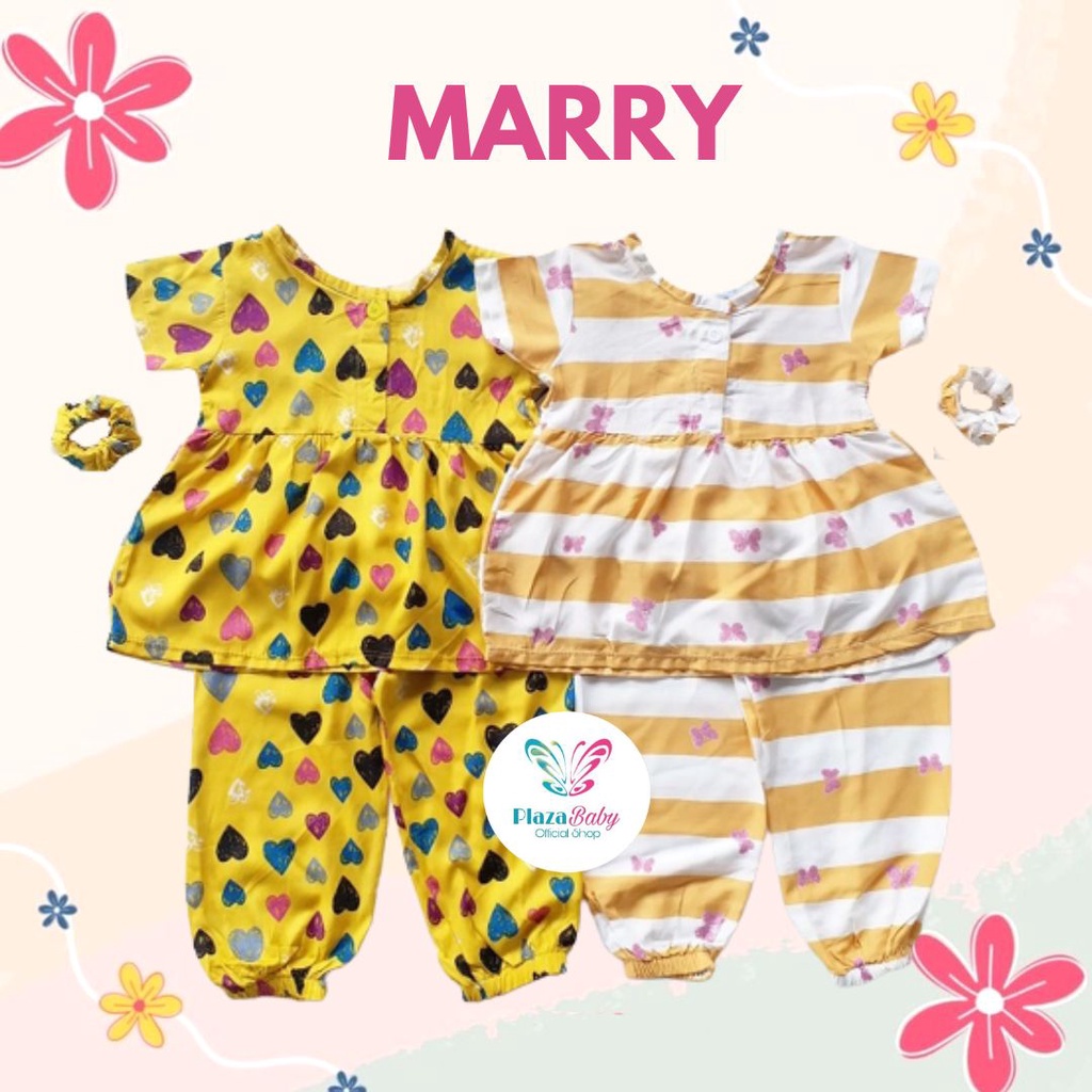 Plazababyku MX MARRY RAYON setelan bayi motif bunga yang lucu free ikat rambut part4