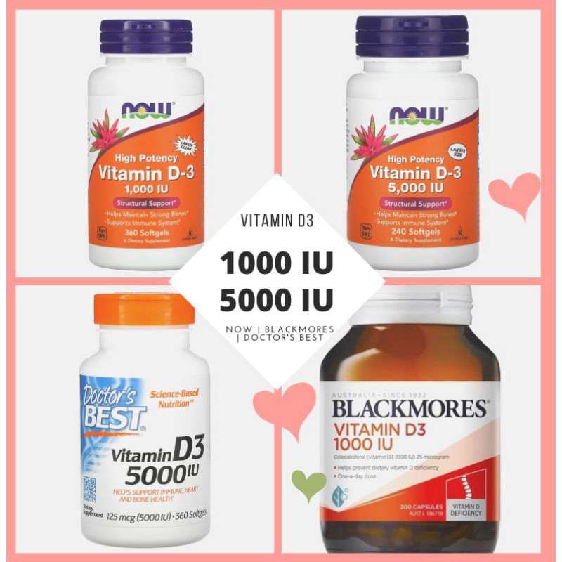 Jual VITAMIN D3 5000 IU 1000 IU NOW Doctor's Best Blackmores