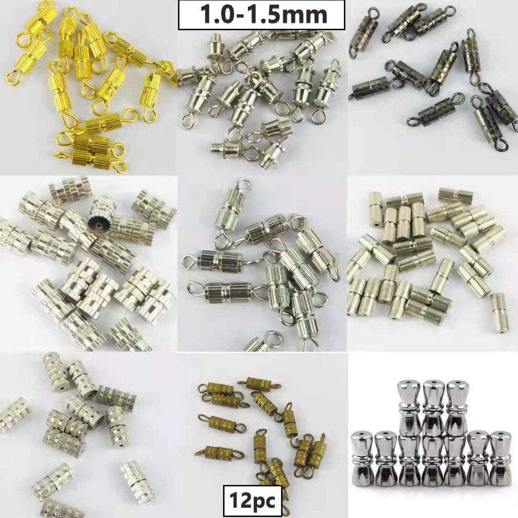 Ulir Kalung /Pengait Kalung/Kait Kalung Ulir Plastik dan Besi Harga/12 Pcs