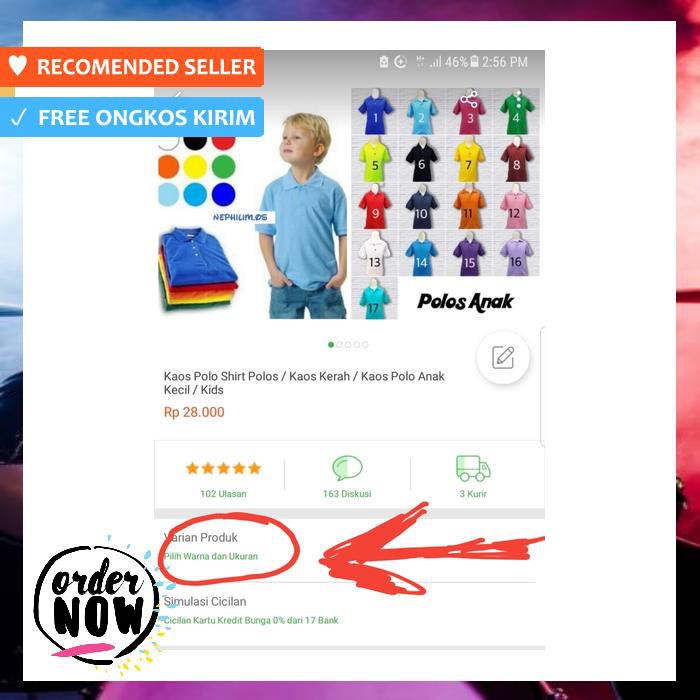 Kaos polo / wangki / kerah lakos anak kecil / kids