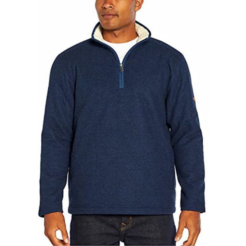Jaket Orvis Men's Brighton sherpa lined 1/4  Zip pullover sweater tebal bahan bulu