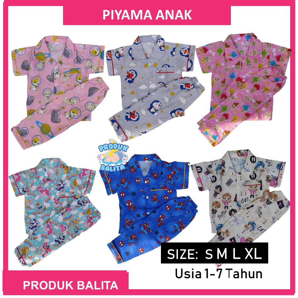 Piyama Anak Setelan Baju tidur Junior Usia 1-5 Tahun Size M L XL Piyama Anak Murah