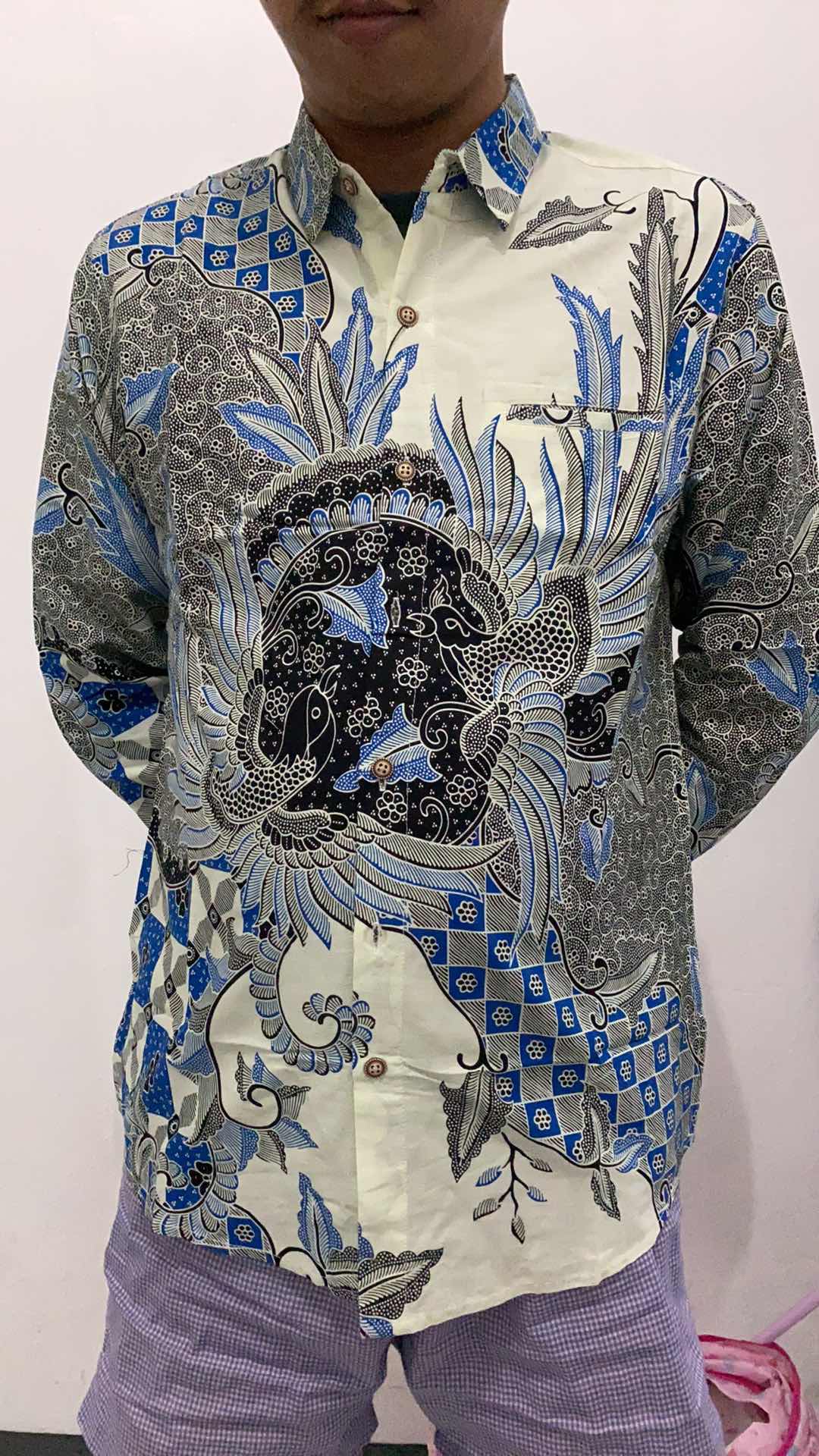 M231 Kemeja Pria Batik Panjang Cream 1671
