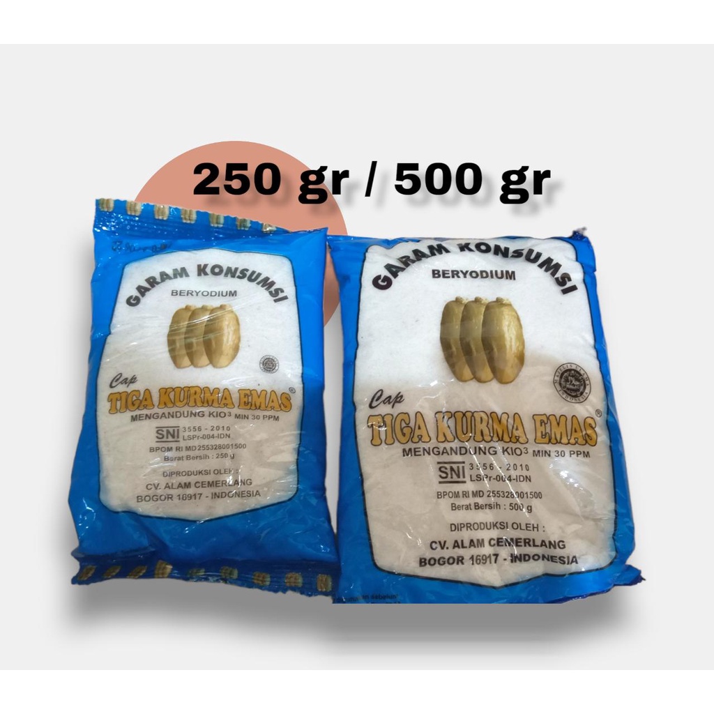 

garam tiga kurma emas 250gm & 500gm