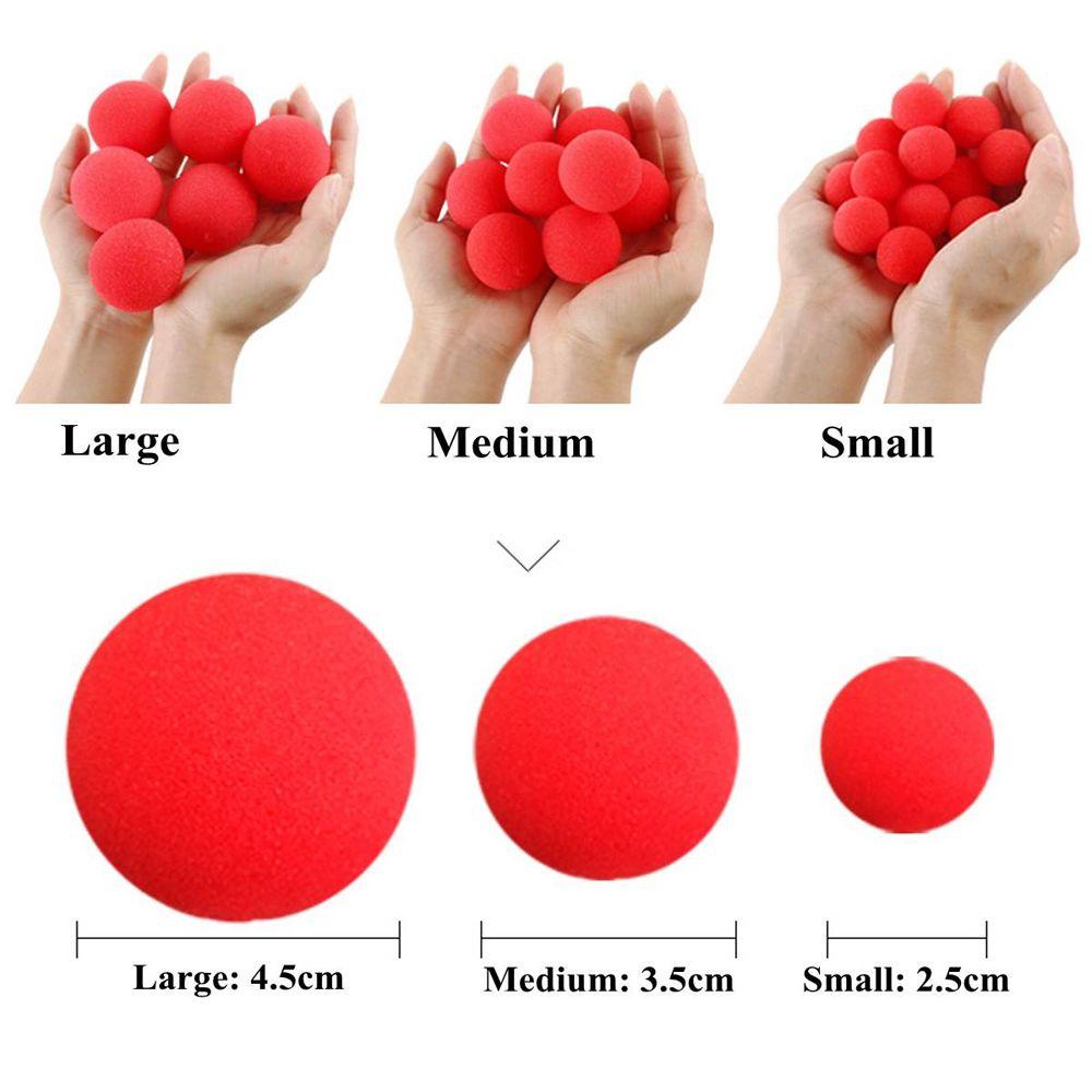 Needway Finger Sponge Ball Magic Aksesoris Penyihir Klasik Melingkar 2.5cm /3.5cm /4.5cm Spons Besar Trik Sulap Close-Up