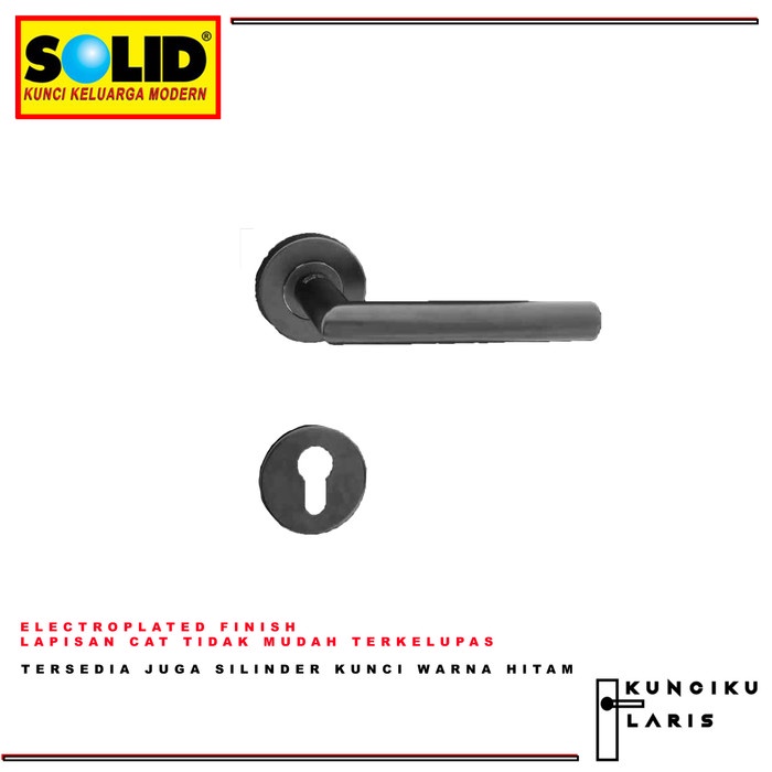 Kunci Pintu - Lever Handle Solid Hre 61.41 Black / Gagang Handle Kunci Pintu