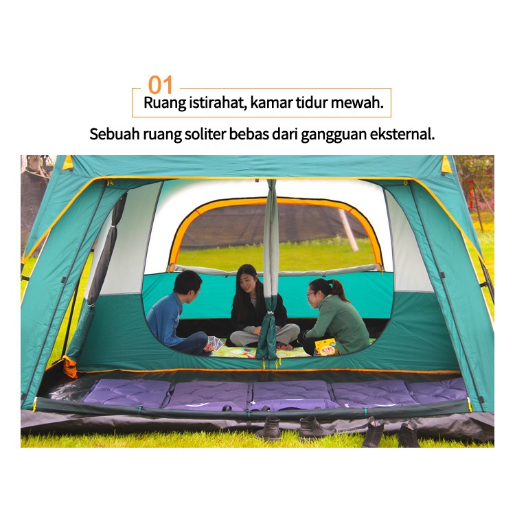 Tenda Camping 5-8 Orang（3.3✖2.1✖2M）Portable Waterproof Camping Tent / kebutuhan semalam yang liar Aksesoris Tenda