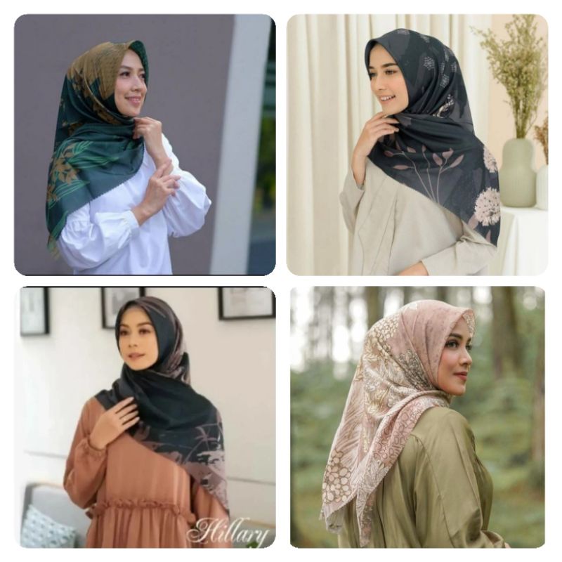 PROMO SALE COD Hijab Segiempat Motif Deenay Terbaru / hijab segi 4 Voal Premium / Kerudung Deenay / 