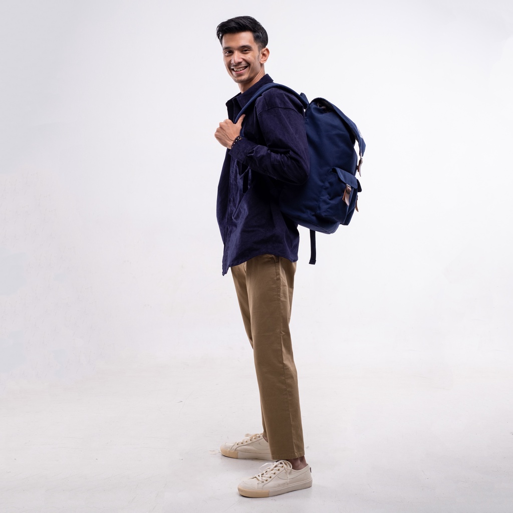 FLOCK Modest Travel Backpack - Water Resistant - Blue Navy