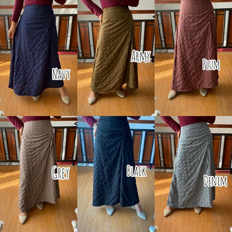ROK SERUT PANJANG LONG SKIRT WANITA DEWASA BAWAHAN BUSANA MUSLIM BAHAN RAYON CRINKLE AIRFLOW PREMIUM