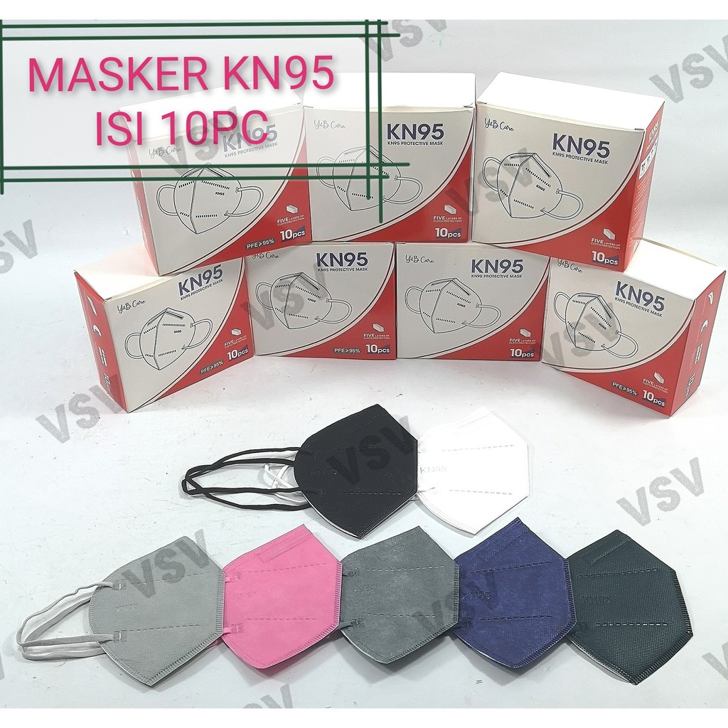 Masker KN95 5 ply Kualitas Premium Hijab/Biasa (Ada box)