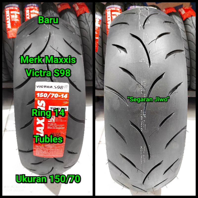 Ban tubles motor matic ring 14 ukuran 150/70 Merk maxxis Victra S98 ban Yamaha Aerox belakang ukuran
