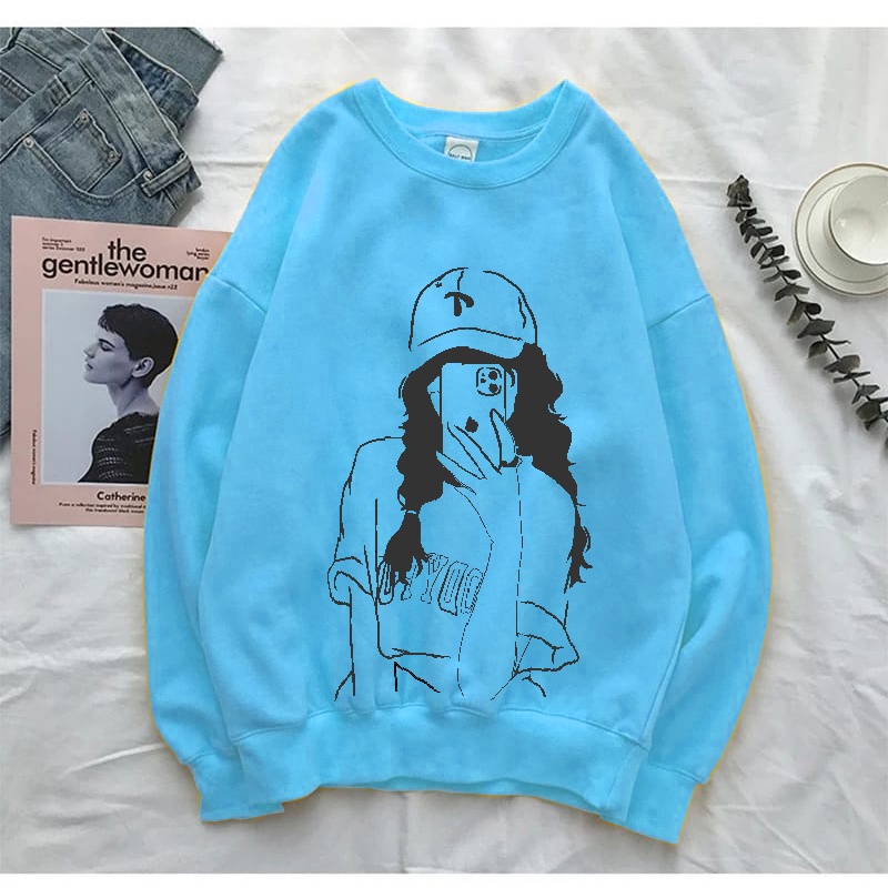 Sweater Crewneck Wanita Anime AN1 Sweater Size M-XXL