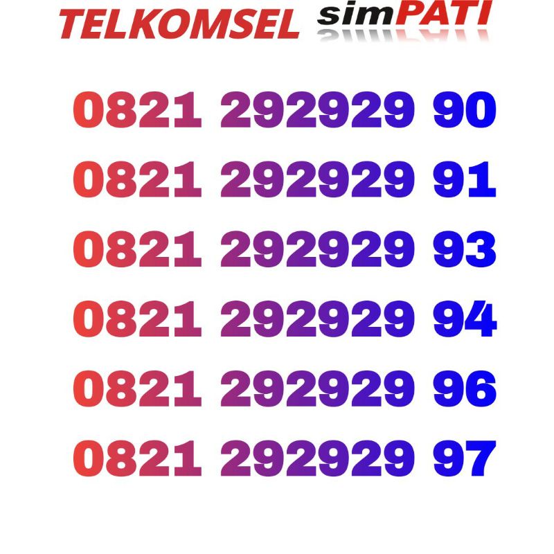 nomor cantik telkomsel simpati 292929