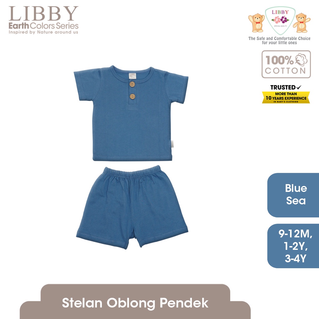 Libby Earth Series Setelan Oblong Pendek Celana Pendek Baju Set Anak